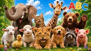 Thumbnail: ABC Animal Sounds & Alphabet Animals 1 Hour 🦁🐵🐘 | Learn ABC with Animals