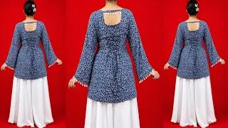 Thumbnail: Stylish Summer Short Kurti Design Cutting & Stitching Step By Step/Insta Viral Back Corset Kurti DIY