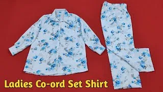 Thumbnail: Trendy Cordset Shirt | Top Design Cutting & Stitching/ Front Open Co-ord Set/Ladies Shirt Collar DIY