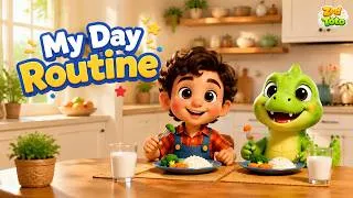 Thumbnail: Daily Routine for Kids | Zed and Toto's Cheerful Cartoon Compilation | English Practice for Kids