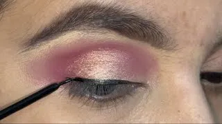 Thumbnail: Day 32/179 — Pink & Rose Gold Shimmer Eye Makeup with Winged Liner #makeuptutorial #makeup #viral 