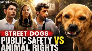 Thumbnail: Public Reaction on Street Dogs: Dogs Ko Khana Do, Par Safety Bhi Chahiye! Safety vs Animal Rights