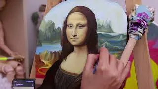 Thumbnail: Mona Lisa Oil Painting on Centennial Walnut Tree / Construction Stages Part 2