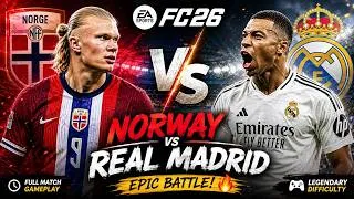 Thumbnail: Norway 🇳🇴 vs Real Madrid 🤍 | EPIC BATTLE! 🔥 | FC 26Full Match Gameplay