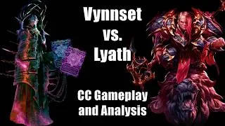 Thumbnail: Vynnset vs. Lyath Goldmane | CC Gameplay and Analysis | Testing the New Runechants from Omens