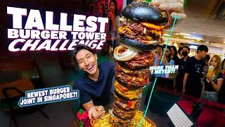 Thumbnail: World's Tallest 6KG Burger DEMOLISHED in Record Time! | Trying Singapore's Newest Burger Joint!