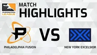 Thumbnail: Overwatch League  - New York Excelsior vs Philadelphia Fusion highlights, funny moments recap