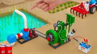 Thumbnail: Miniature Farming Diorama Irrigation System | Mini New Diesel Engine Water Pump@zoncreator