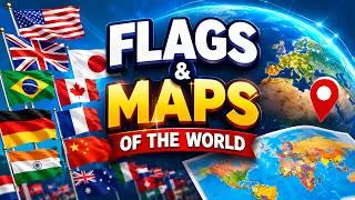 Thumbnail: How many countries did you guess correctly? Includes national flags and maps of the world.