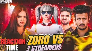 Thumbnail: 7 STREAMERS SHOCKED 🤯 ZORO DESTROYED EVERYONE! | EPIC REACTION 🔥| #zoroislive #bgmiking #reaction