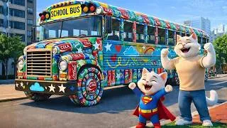 Thumbnail: A Slow School Bus Made from Soda Cans — The Kitten’s Lesson Shocked Everyone