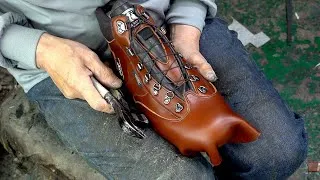 Thumbnail: The Oldest handmade shoes factory. leather hiking boots manufacturing process