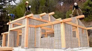 Thumbnail: How to build a beautiful wooden house. Amazing woodworkers teamwork!