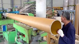 Thumbnail: Huge Paper Core Manufacturing Process. Paper tube factory