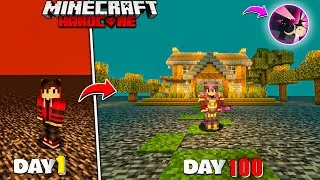 Thumbnail: 100 Days Survival on Nether Roof in Minecraft Hardcore! (Hindi)