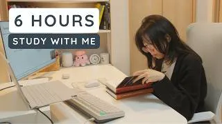 Thumbnail: 6-hour study with me・rain & background sounds ☔・pomodoro 50-10 ⏲️
