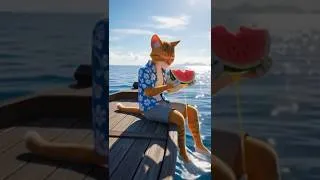 Thumbnail: "Cat vs Doctor: The Watermelon Chase! 🍉💉🐱"#FunnyAnimals #animationshorts #FunnyShorts