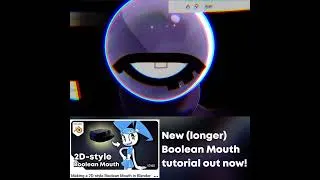 Thumbnail: New 2D-style Boolean Mouth tutorial is out! #blender #tutorial