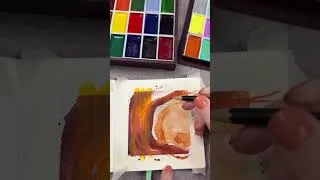 Thumbnail: Mini Mixed Media Moment - Orange Paint, Pencil Lines, and Play