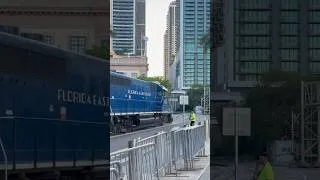 Thumbnail: Freight train goes through Downtown Miami #trains #rail #freighttrain #miami