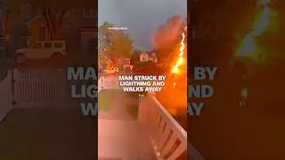 Thumbnail: Man struck by lighting and walks away. Video from CNN