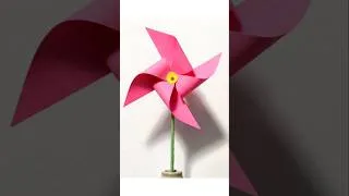 Thumbnail: Beautiful Pink Paper Pinwheel 🌸 Easy DIY Craft Idea for Beginners #DIY #Craft #Shorts 5minutesnap2.O