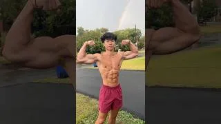 Thumbnail: Calm after the storm #gym #motivation #aesthetic #fitness #posing #rainbow #nature #natty #muscles