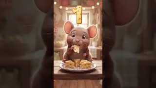 Thumbnail: Cute Mouse Eats Cheese! Learn Numbers 1-5 🐭🎉 #preschool #numbers