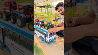 Thumbnail: Rc Bus loading John Deere, New Holland, Swaraj on roof 😱😱🔥🔥