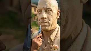 Thumbnail: Vin Diesel Wooden Statue 😱 Van Diesel Transformation#Shorts #trending #hollywood #woodcarving
