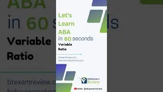 Thumbnail: Variable Ratio - Applied Behavior Analysis in 60 seconds | #abaexamreview #bcba #rbt