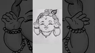 Thumbnail: shree krishna drawing 🦚 #art #drawing #pencilart #radheradhe #shorts