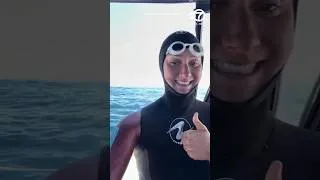 Thumbnail: California woman hits halfway mark in bid to become first to swim state's entire 900-mile coastline