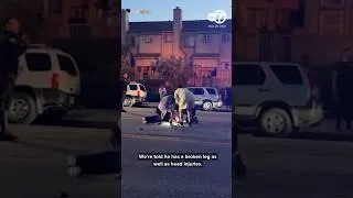Thumbnail: LAPD officer in stable condition after Sylmar hit-and-run leaves him with broken leg, head injuries