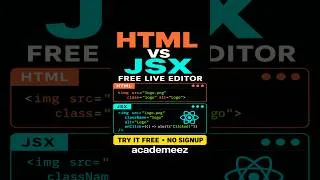 Thumbnail: HTML vs JSX — Free Side-by-Side Editor (No Signup)