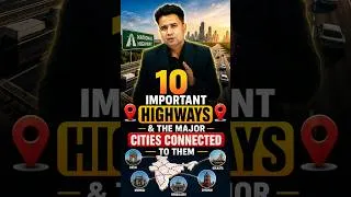 Thumbnail: 10 Important Highways & Cities Connected 🚗🇮🇳 #GK #Geography #India #Shorts