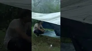 Thumbnail: bad weather⛈️solo camping heavy rain and thunderstorm