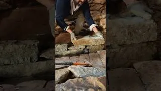 Thumbnail: How to make fireplace with natural stone 🔥 🔥 #adnansstonecabin#cabinlife #stones