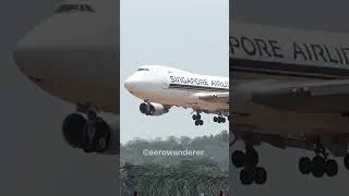 Thumbnail: SINGAPORE AIRLINES CARGO B747-400F landing at Chennai Airport #shorts #aviation #plane #landing