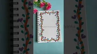 Thumbnail: Front page design 💜💚Border design idea for project 📔#youtubeshorts #shorts #frontpage