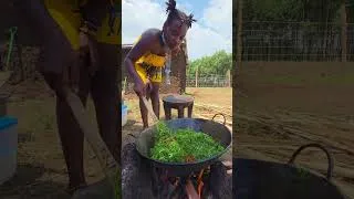 Thumbnail: African village youngest wife cooking organic breakfast #villagecooking #food #cooking #shorts