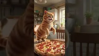 Thumbnail: Orange Cat vs Sneaky Mouse 😂🍕 | Funny Cat Animation | #Shorts📝