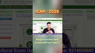 Thumbnail: ICAR 2026 Counselling and Registration Update? #icar2026