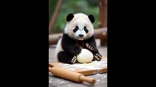 Thumbnail: Baby panda making dough