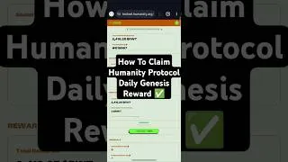 Thumbnail: Claiming Method Of Humanity Protocol Daily Genesis Reward #testnetairdrop #crypto