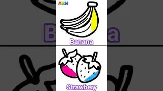 Thumbnail: Drawing Fruits with BIG Markers! 🍓🍌 (Watch Full Video!) 🎨 #shorts #drawing #coloring #learncolors