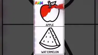 Thumbnail: Drawing Fruits with BIG Markers! 🍓🍌 (Watch Full Video!) 🎨 #shorts