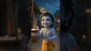 Thumbnail: Cutest Makhan Chor Ever! Wait for Radha's Twist 😍🦚 #krishna #krishnalove