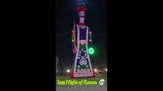 Thumbnail: 2nd largest Ravan Night before Ravan Dehan: 151-Foot Ravan Falls but successfully Lifted up Again