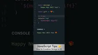Thumbnail: How To Combine Strings In JavaScript: A #Shorts Tutorial